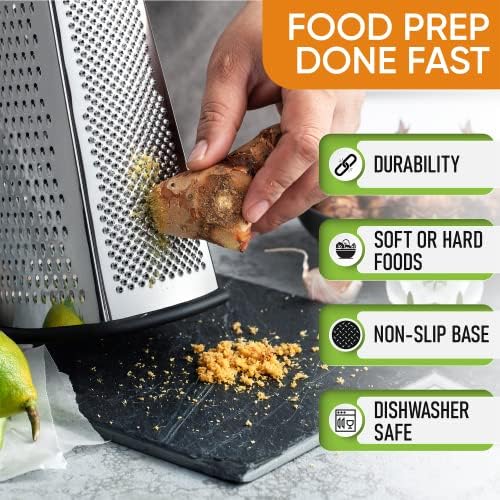 Spring Chef Professional Box Grater, Large & Premium Handheld Zester