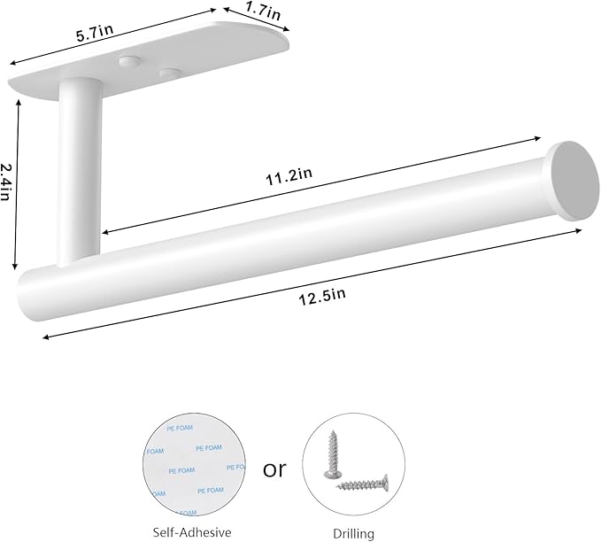 VAEHOLD Self Adhesive Paper Towel Holder Under Cabinet Mount, Wall Mounted - Image 4