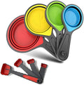 Collapsible Silicone Soft Measuring Cups and Measuring Spoons,8 pieces