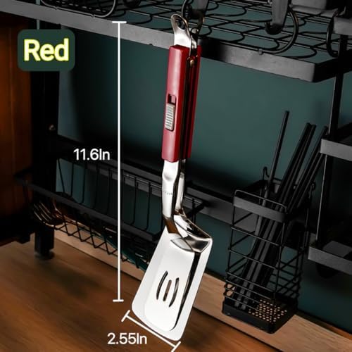 Anti-Scald Extended Handle Spatula Tongs 11.6 Inch Multifunctional