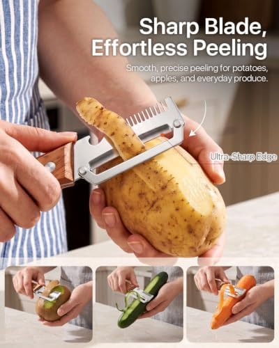 2 Pack Multifunctional Vegetable Peeler, 3-in-1 Peeler For Kitchen