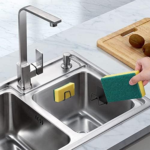 2-Piece Stainless Steel Kitchen Sink Sponge Holders, Black