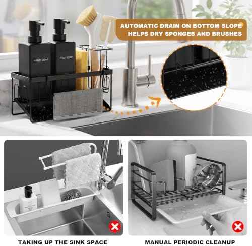 GMISUN Dish Soap Dispensers, 12 fl oz, Matte Black