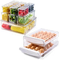 Luckore Egg Container Holders for Refrigerator 40 Eggs, 10 Pack Clear