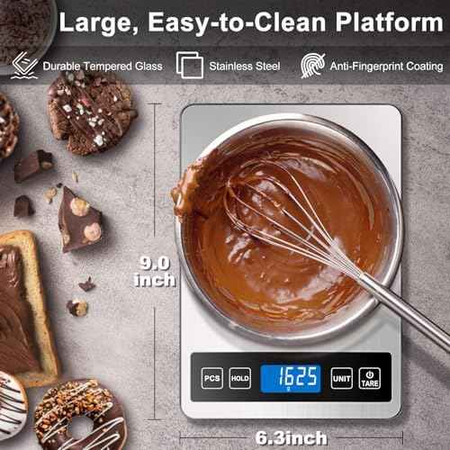 Fuzion Food Scale, 22lb/0.1oz Digital Kitchen Scale - 7 Units, Tare &
