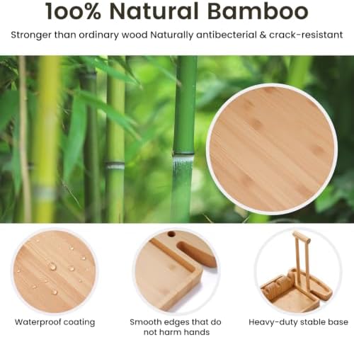 Bamboo Spoon Rest & Pot Lid Holder for Stove Top, 2-in-1 Spatula Rest
