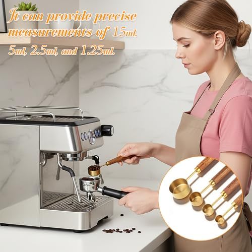 Gold Measuring Spoons Set of 4, Stainless Steel Coffee Measuring Scoop