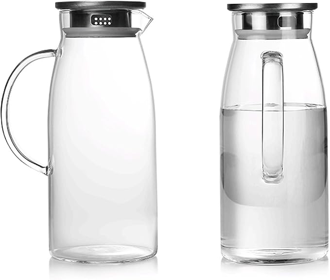 60 Ounces Glass Pitcher with Lid, Hot/Cold Water Jug, Juice and Iced Tea - Image 7