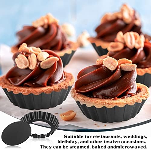 Patelai 24 Pcs Mini Tart Pans 4 Inch with Removable Bottom Round