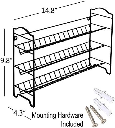 SWOMMOLY 3 Tier Spice Rack Organizer with 24 Empty Round Spice Jars