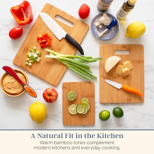Totally Bamboo Cutting Board Set, 3 Reversible Cutting Boards for