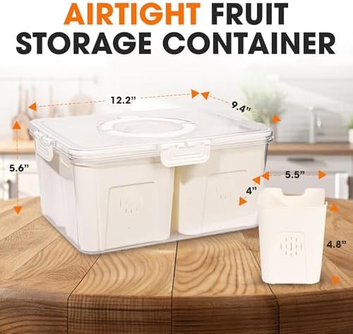 Cheer Collection Fruit Organizer, 4-Compartment, with Lid