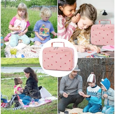 Bluboon Kids Girls Pink Strawberry Lunch Box