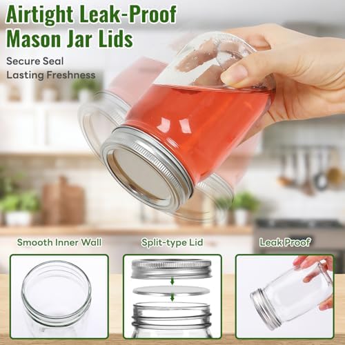12 oz Mason Jars with Lids, 20 Pack