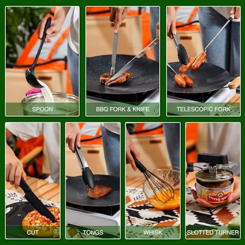 Wesqunie Camping Cooking Utensils Set for Outdoor BBQ