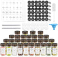 VIBRATITE 30 Pack 4 oz Round Glass Spice Jars with Acacia Lids and