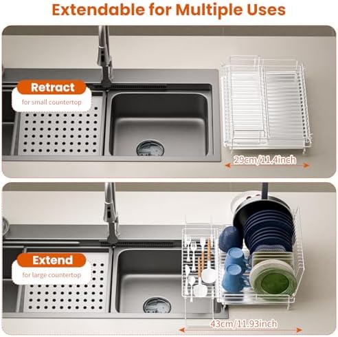 304 Stainless Steel Expandable Dish Drying Rack