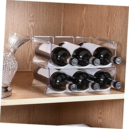 2 Pack Plastic Wine Rack for Bottles, Space Saving Kitchen Storage