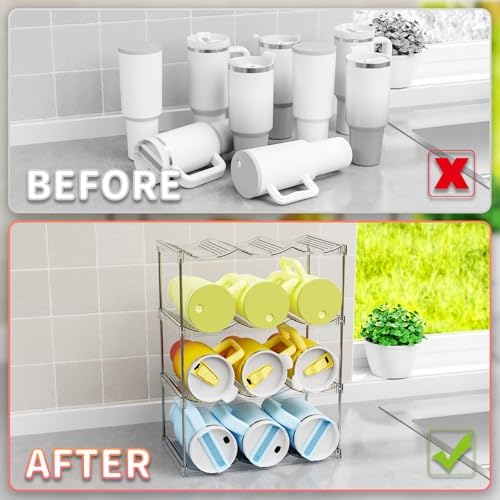 Yieach Stackable Water Bottle Organizer for Stanley,Yeti 40 oz and