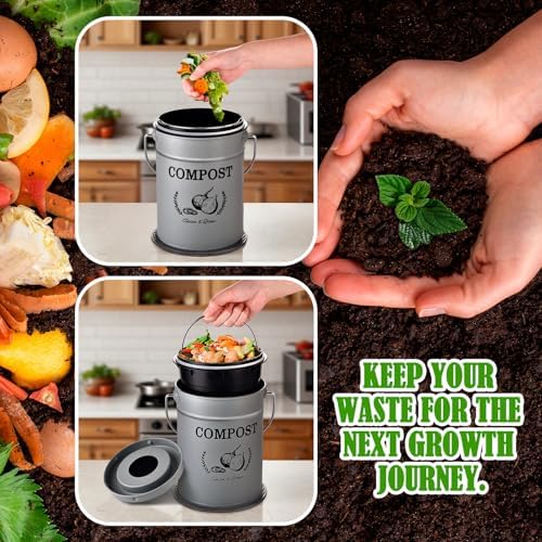 AOSION 1 Gallon Countertop Compost Bin with Lid
