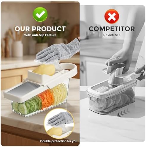 Mandoline Slicer For Kitchen With Container,Mandoline Food Slicer
