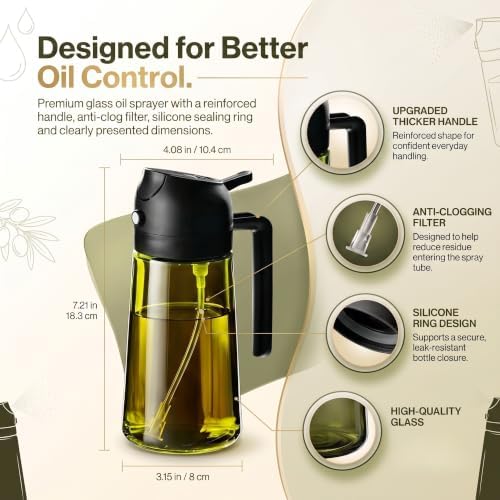 DIYORA 16oz 2-in-1 Oil Sprayer and Dispenser