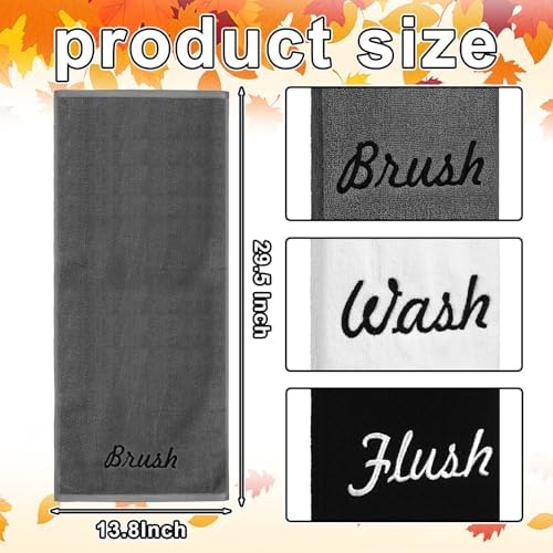 Peryiter 3 Pcs Farmhouse Decorative Hand Towels, Brush Wash Flush