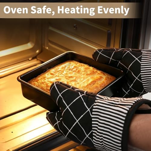 Beasea 6in Square Cake Pans Set of 2, 6.3x6.3x2 Inch Mini Small Square