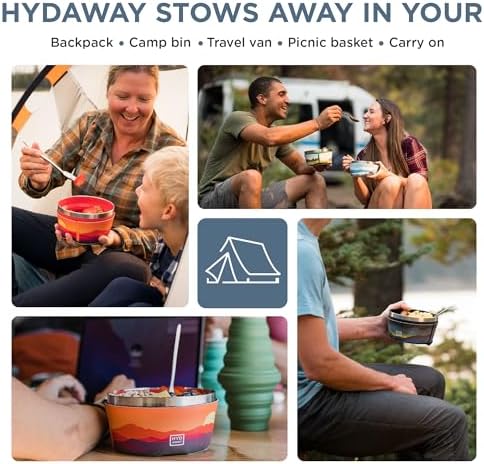 HYDAWAY 1-Quart Collapsible Insulated Bowl with Lid