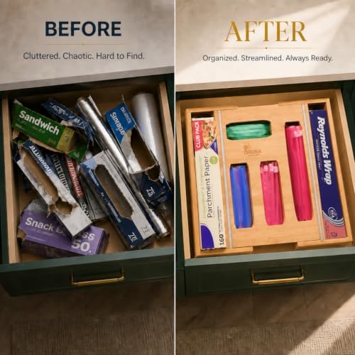 3" Slim 6-in-1 Expandable Storage Bag Organizer Kitchen Drawer