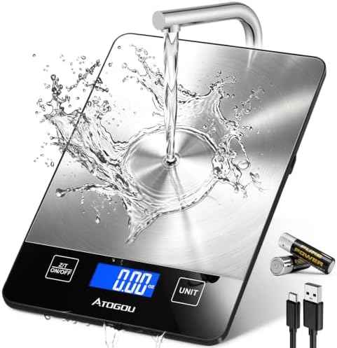 Atogou Food Scale Rechargeable - 33lb Digital Kitchen Scale Ounces