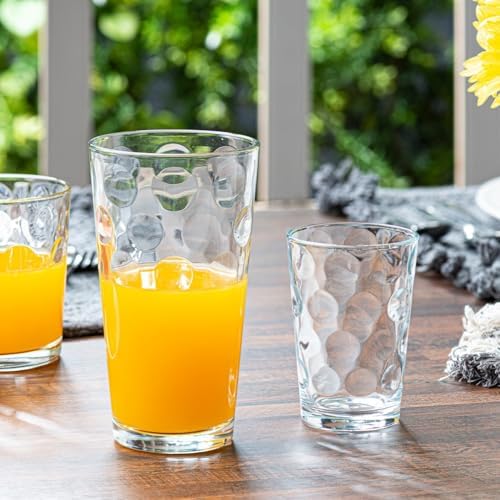 Set of 12 Elegant Everyday Stackable Drinking Glasses - Includes