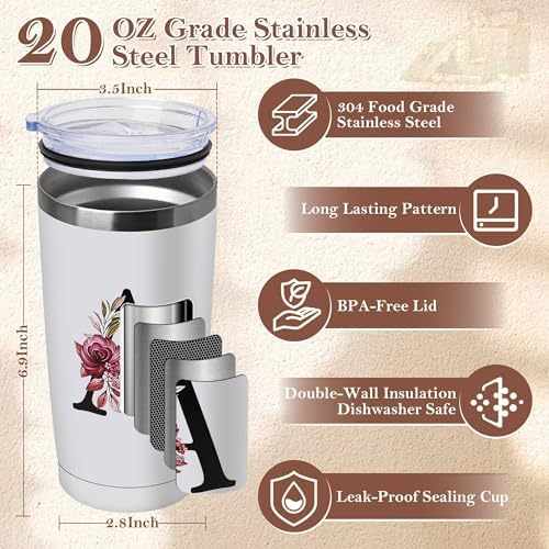 20 Oz Insulated Coffee Cup with Lid Car Tumbler Travel Mug Women Wife