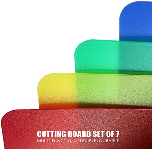 Fotouzy Plastic Cutting Boards for Kitchen, Flexible Cutting Mats Set