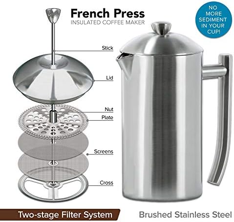 Frieling Double-Walled Stainless Steel French Press, 36 Ounces