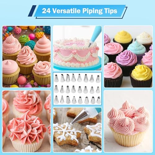 Cake Decorating Kit with Piping Bags and Tips Set