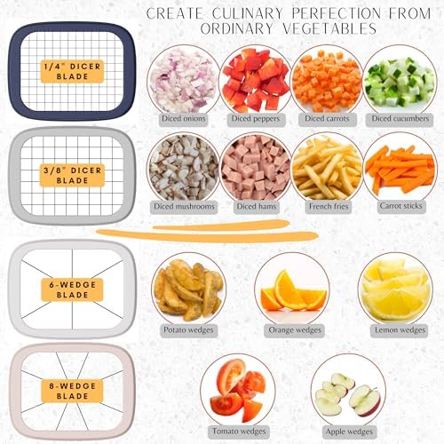 Brieftons PerfectCut Vegetable Chopper, 4 Blades