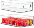 Plastic Food Storage 2 Pack Clear Container Bin with Handles for