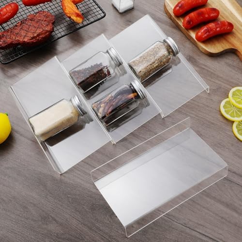 MAGICLULU 4pcs Expandable Acrylic Spice Rack Organizer for Cabinet