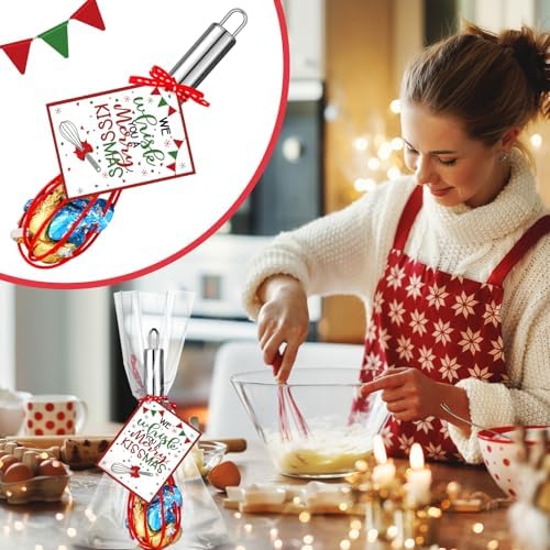Nuogo 24 Sets Christmas Neighbor Whisks Gifts with Cards, 8 Inch