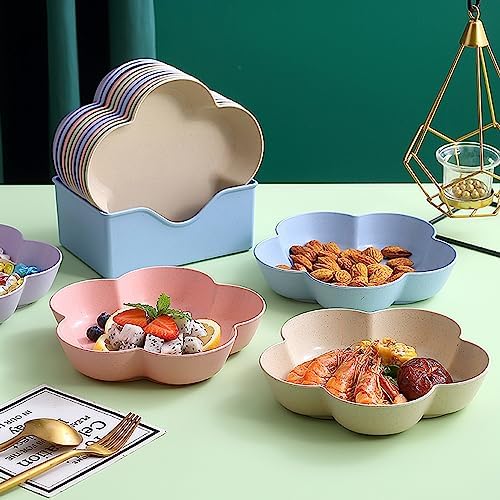 5 Pack Small Dessert Bowls 21oz, 7 Inch Wheat Straw Snack Appetizer