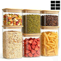 ComSaf Glass Pantry Storage Containers (0.7qt/1.2qt/1.6qt) Set of 6 Jars