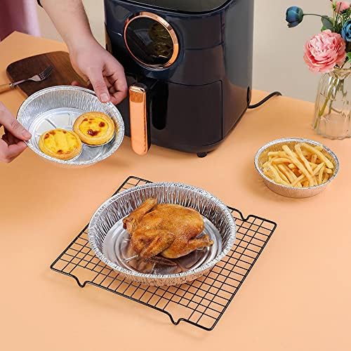 Non-Stick Round Disposable Air Fryer Aluminum Foil Liners 50PCS