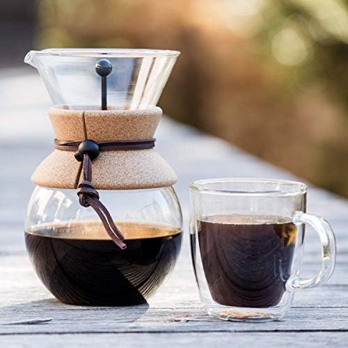 Bodum 17oz Pour Over Coffee Maker, High-Heat Borosilicate Glass with