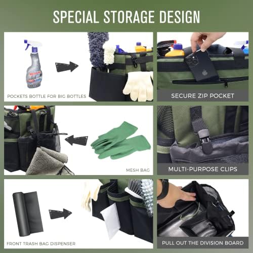SCAVATA Wearable Cleaning Caddy Organizer, Green
