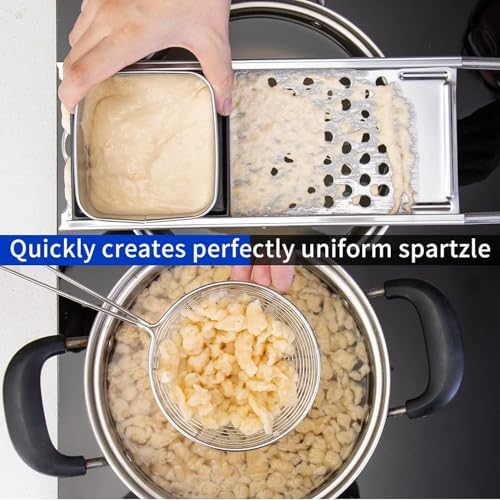 Grade Stainless Steel Spaetzle Maker Widen Plastic Handle Homemade Egg