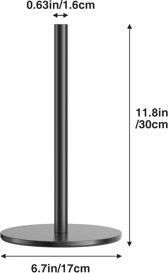 Black Paper Towel Holder Free-Standing, Premium Stainless Steel Paper Rolls - Image 6