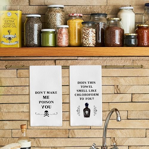 Funny Kitchen Towels - Set of 2, Dish Towels with Saying, Tea Towels