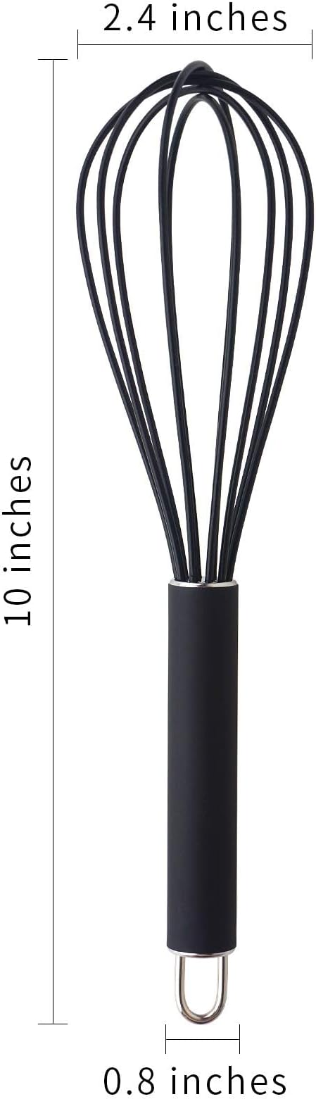 GorGin high temperature and easy to clean silicone whisk, 10 inch, grip good - Image 7