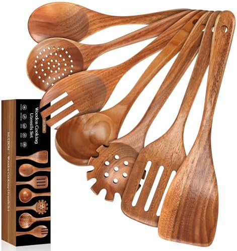 7-Piece Natural Acacia Kitchen Utensil Set